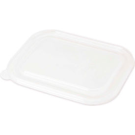 World Centric CTLCS3 World Centric® PLA Lids for Fiber Containers, 8.8 x 6.9 x 0.8, Clear image.
