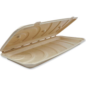 Fiber Hinged Container, 13-11/16"L x 6-5/8"W x 1-5/16"H, Natural, 200/Carton view 2