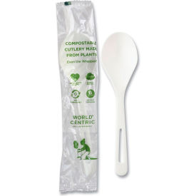 Mediumweight Soup Spoons, White, TPLA Compostable, 750/Carton view 2