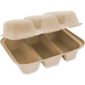 Hinged Container, 8-13/16"L x 8-3/16"W x 2-7/8"H, Natural,300/Case view 2
