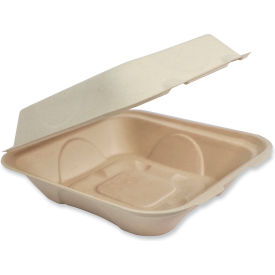 Fiber Hinged Container, 9-3/16"L x 9-1/8"W x 3-3/16"H, Natural, 300/Carton view 2