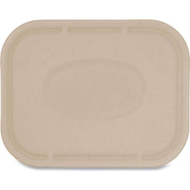 World Centric TRLSC10LF World Centric® Fiber Lids for Fiber Containers, 7.8 x 10.1 x 0.5, Natural image.