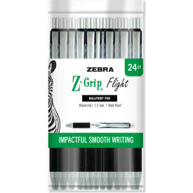 Zebra Pen Corporation 20924 Zebra® Z-Grip Flight Retractable Ballpoint Pen, 1.2 mm, Black Ink/Barrel image.