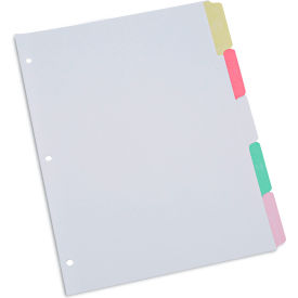 Universal UNV20816*** Universal® Deluxe Write-On/Erasable Tab Index, 5-Tab, 11" x 8.5", White, Assorted Tabs image.