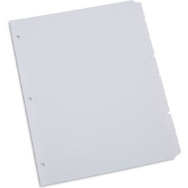 Universal UNV20818*** Universal® Deluxe Write-On/Erasable Tab Index, 8-Tab, 11" x 8.5", White, White Tabs image.