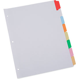 Universal UNV20819*** Universal® Deluxe Write-On/Erasable Tab Index, 8-Tab, 11" x 8.5", White, Assorted Tabs image.