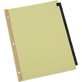 Universal UNV20821*** Universal® Deluxe Preprinted Simulated Leather Tab Dividers, 25-Tab, A - Z, 11" x 8.5", Buff image.