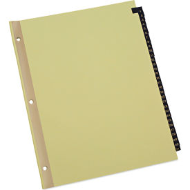 Universal UNV20822*** Universal® Deluxe Preprinted Simulated Leather Tab Dividers, 31-Tab, 1 - 31, 11" x 8.5", Buff image.
