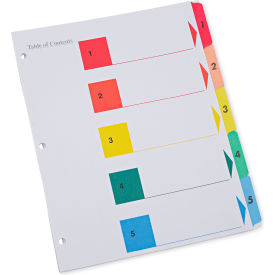 Universal UNV24800*** Universal® Deluxe Table of Contents Dividers for Printers, 5-Tab, 1 - 5, 11 x 8.5, 6 Sets image.