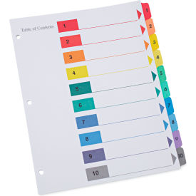 Universal UNV24804*** Universal® Deluxe Table of Contents Dividers for Printers, 10-Tab, 1 - 10, 11" x 8.5", 6 Sets image.