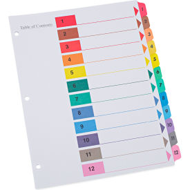 Universal UNV24806*** Universal® Deluxe Table of Contents Dividers for Printers, 12-Tab, 1 - 12, 11" x 8.5", 6 Sets image.