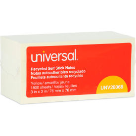Universal One® Recycled Sticky Notes 3 X 3 Yellow; 18 100-Sheet Pads/Pack