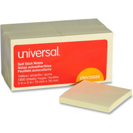 Universal® Standard Self-Stick Notes 3 x 3 Yellow 18 100-Sheet Pads/Pack
