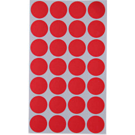United Stationers Supply UNV40103 Universal® Self-Adhesive Removable Labels, 3/4", Red, 28/Sheet, 36 Sheets/Pack image.