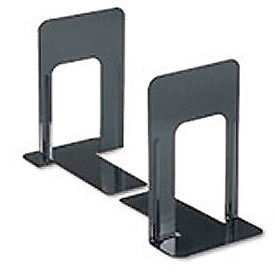 Universal Products 54095*****##* Jumbo Deluxe Metal Bookends, Nonskid Padded Base, Black Enamel, 1 Pair image.