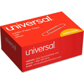 Universal® Smooth Paper Clips Wire Jumbo Silver 100/Box