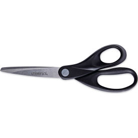 Universal UNV92009*** Universal® Stainless Steel Office Scissors, 8" Long, 3.75" Cut Length, Black Straight image.