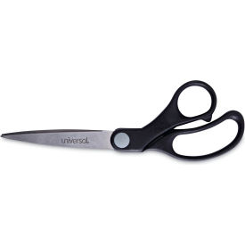 Universal UNV92010*** Universal® Stainless Steel Office Scissors, 8.5" Long, 3.75" Cut Length, Black Offset image.