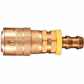 MILTON INDUSTRIES 1717-6 Milton 1717-6 M Style Industrial Push On and Lock Coupler 3/8" Hose Barb 10 Pack image.