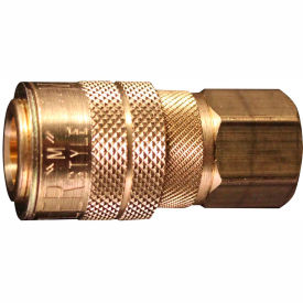 MILTON INDUSTRIES 713*****##* Milton 713 M Style Industrial Coupler with Drag Guard 1/4" FNPT 10 Pack image.