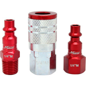 MILTON INDUSTRIES S-303MKIT Milton® Industrial M Style ColorFit Red Coupler & Plug Kit, 3 Pieces image.