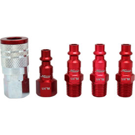 MILTON INDUSTRIES S-305MKIT Milton S-305MKIT, ColorFit Red Coupler and Plug Kit, Industrial M Style, 5 Pieces image.