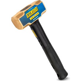 Sledge Hammer, 4 lb. Brass Head, 12"L Indestructible Steel/Rubber Handle view 2
