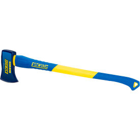 Axe with 36"L Fiberglass Handle, 4 lb. Head, Blue/Yellow view 2
