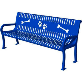 Ultra Play Systems Inc. TBARK-954-W6-BLUE BarkPark™ Deluxe Bench - Blue image.