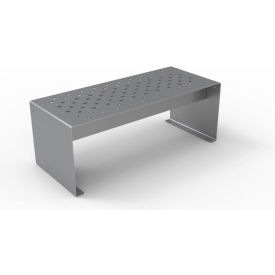 UltraSite® Pasadena 4 Outdoor Straight Bench without Back Surface Mount Gray