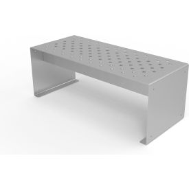 UltraSite® Pasadena 4 Outdoor Straight Modular Bench w/o Back Surface Mount Metallic Silver 