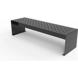 UltraSite® Pasadena 6 Outdoor Straight Modular Bench without Back Surface Mount Black 