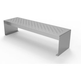 UltraSite® Pasadena 6 Outdoor Straight Modular Bench w/o Back Surface Mount Metallic Silver 