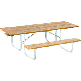 Ultra Play Systems Inc. 158H-PT8 UltraSite® 8 Rectangular Picnic Table, ADA Compliant, Pressure Treated Pinewood image.