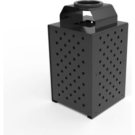 UltraSite® Pasadena Steel Outdoor Trash Can with Ash Urn Lid 36 Gallon Capacity Black 