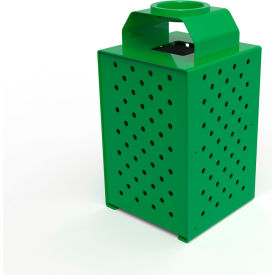 UltraSite® Pasadena Steel Outdoor Trash Can with Ash Urn Lid 36 Gallon Capacity Spring Green 
