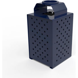 UltraSite® Pasadena Steel Outdoor Trash Can with Ash Urn Lid 36 Gallon Capacity Ultra Blue 