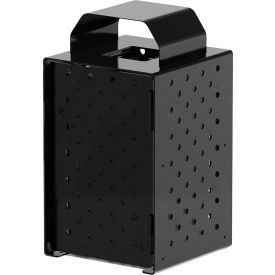 UltraSite® Pasadena Steel Outdoor Trash Can with Flat Top Lid 36 Gallon Capacity Black