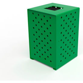 UltraSite® Pasadena Steel Outdoor Trash Can with Flat Lid 36 Gallon Capacity Spring Green 