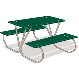Ultra Play Systems Inc. 357 3 Preschool Polyethylene Picnic Table w/ Galvanized Frame, Green image.