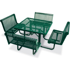 Ultra Play Systems Inc. 358-VC-GRN/BLK FRAME UltraPlay® 46" Square Picnic Table w/ 36" Capri Seats, Green image.