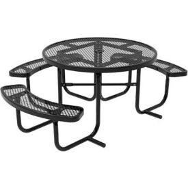 Ultra Play Systems Inc. 369SM-RDSD UltraSite® UltraCoat Round Picnic Table, Span Leg, Steel, Black, 46"L image.