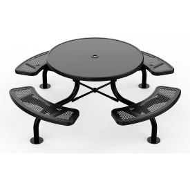 UltraSite® UltraCoat Round Picnic Table Span Leg Steel Black 46""L