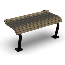 Ultra Play Systems Inc. BLK-411SM-CDR4 UltraSite® Denali Recycled Plastic Bench w/o Back, Surface Mount, 4L, Cedar image.