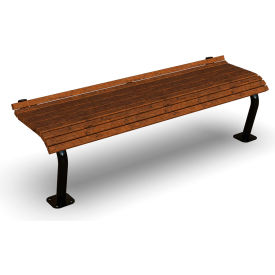 Ultra Play Systems Inc. BLK-411SM-CDR6 UltraSite® Denali Recycled Plastic Bench w/o Back, Surface Mount, 6L, Cedar image.