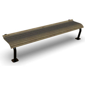 Ultra Play Systems Inc. BLK-411SM-CDR8 UltraSite® Denali Recycled Plastic Bench w/o Back, Surface Mount, 8L, Cedar image.