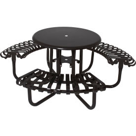 UltraSite® Kensington 36"" Round Solid Top Table with 3 Seats Surface Mount Black