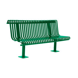 Ultra Play Systems Inc. 43-Sm-S6-Green UltraSite® Kensington Bench w/ Back, Surface Mount, 72"L, Green image.