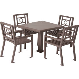 UltraSite® Huntington Dining Set with 4 Chairs 36"" Round x 30""H Table Gray