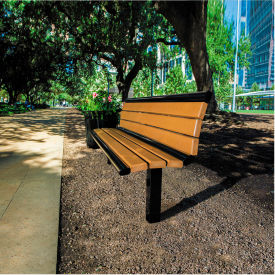 UltraSite® Richmond 6 Recycled Bench with Back In-Ground Mount Brown